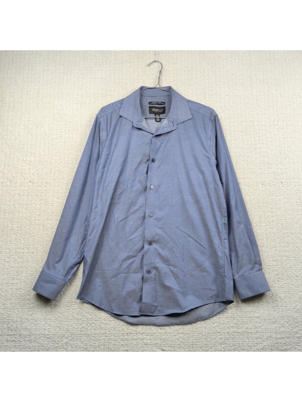 Kenneth Cole Awearness Men 15.5 Long Sleeve Dress Shirt Non-Iron Slim Fit Preppy
